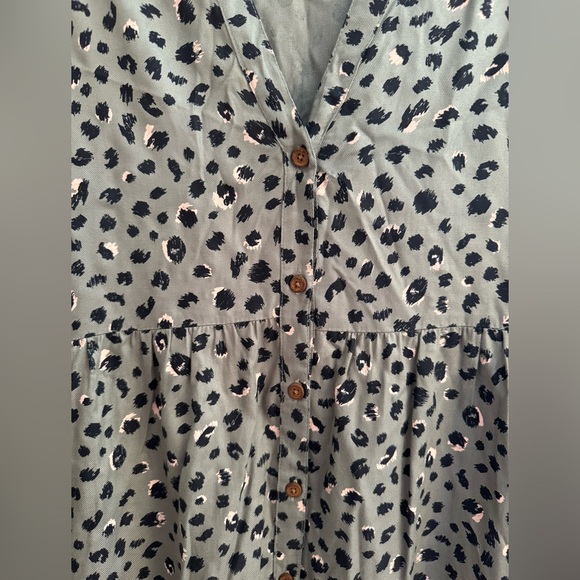 Mud Pie Maybell Flounce Leopard Mini Dress Size Small Tiered Balloon Sleeve Boho - Picture 6 of 8